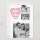 コラージカップルの写真とハグとキスPInkハート シーズンカード (正面)