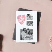 コラージカップルの写真とハグとキスPInkハート シーズンカード