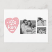 コラージカップルの写真とハグとキスPInkハート シーズンポストカード (正面)