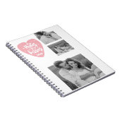 コラージカップルの写真とハグとキスPInkハート ノートブック (右側)