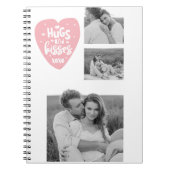 コラージカップルの写真とハグとキスPInkハート ノートブック (正面)