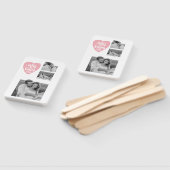 コラージカップルの写真とハグとキスPInkハート ハンドファン (組立なし)