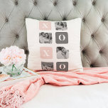コラージカップルフォト&パステルピンク&グレーXOXO クッション<br><div class="desc">コラージカップルフォト&パステルピンク&グレーXOXO</div>