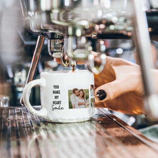 コラージカップル写真&ラブリーロマンチック引用文 エスプレッソカップ