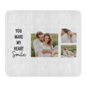 コラージカップル写真&ラブリーロマンチック引用文 カッティングボード (正面)