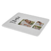 コラージカップル写真&ラブリーロマンチック引用文 カッティングボード (角)