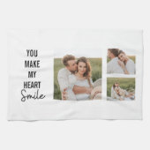 コラージカップル写真&ラブリーロマンチック引用文 キッチンタオル (横)