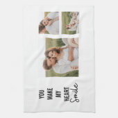 コラージカップル写真&ラブリーロマンチック引用文 キッチンタオル (縦)