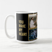 コラージカップル写真&ラブリーロマンチック引用文 コーヒーマグカップ (左)