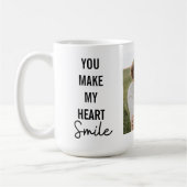 コラージカップル写真&ラブリーロマンチック引用文 コーヒーマグカップ (左)