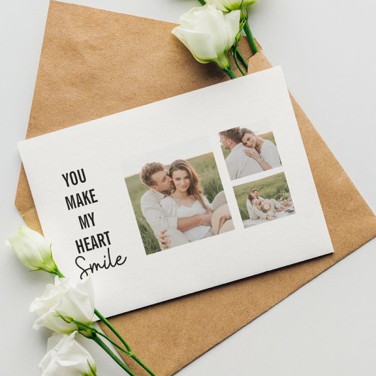 コラージカップル写真&ラブリーロマンチック引用文 シーズンポストカード