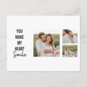 コラージカップル写真&ラブリーロマンチック引用文 シーズンポストカード (正面)