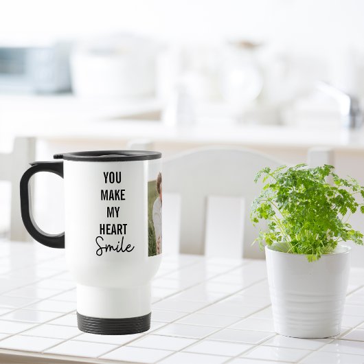 コラージカップル写真&ラブリーロマンチック引用文 トラベルマグ