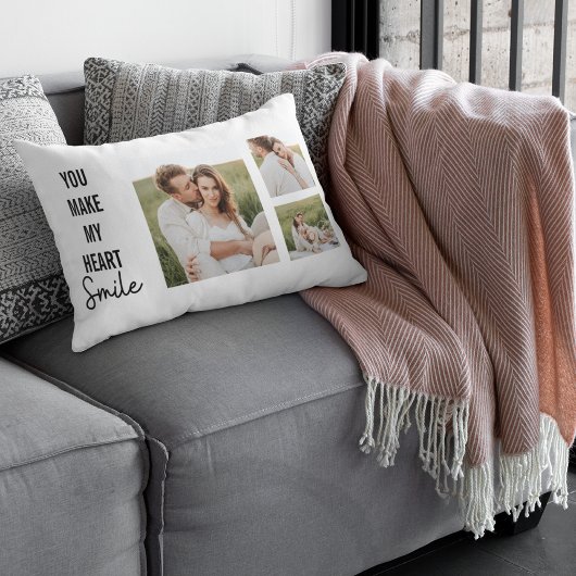 コラージカップル写真&ラブリーロマンチック引用文 ランバークッション