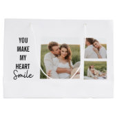 コラージカップル写真&ラブリーロマンチック引用文 ラージペーパーバッグ (裏面)