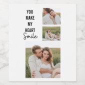 コラージカップル写真&ラブリーロマンチック引用文 ワインラベル (シングルラベル)