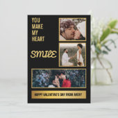 コラージカップル写真&ラブリーロマンチック引用文 招待状 (スタンド正面)