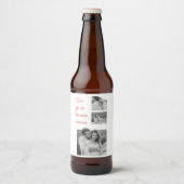 コラージカップル写真&ロマンチックな引用文愛You Bee ビールラベル (正面)