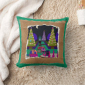 コラージクリスマスおもしろいホリデーテーマ クッション (ブランケット)