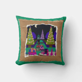 コラージクリスマスおもしろいホリデーテーマ クッション