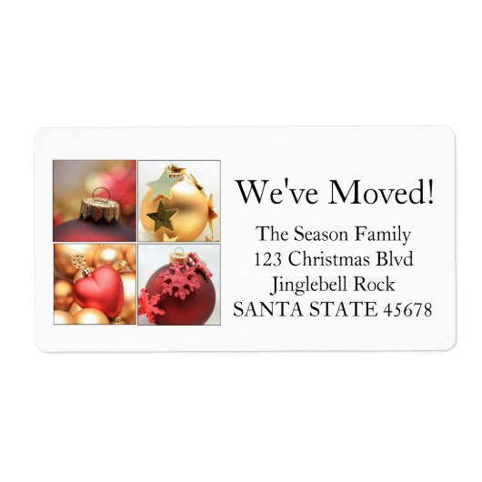 コラージクリスマス住所 シール (正面)