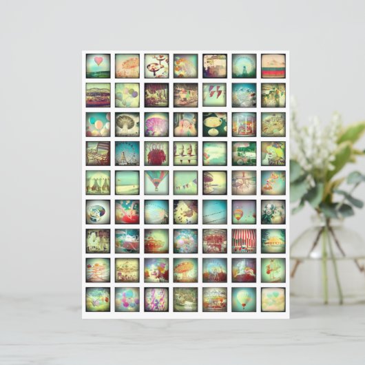 コラージシートヴィンテージロマンチックなスクラップブックの要素 (スタンド正面)