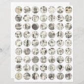 コラージシートヴィンテージ科学スクラップブックの要素 (正面/裏面)