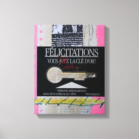 コラージズブリュヤンズアーティストブックおめでとう鍵C キャンバスプリント (正面)