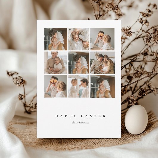 コラージファミリーフォトハッピーイースター 招待状