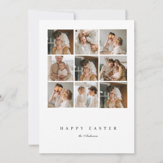 コラージファミリーフォトハッピーイースター 招待状 (正面)