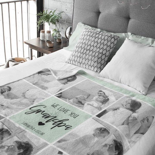 コラージフォトグラン最高のパーテルミントギフト シェルパブランケット