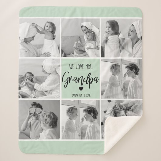 コラージフォトグラン最高のパーテルミントギフト シェルパブランケット (正面)