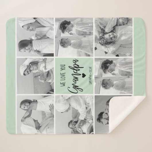 コラージフォトグラン最高のパーテルミントギフト シェルパブランケット (正面(横))