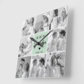 コラージフォトグラン最高のパーテルミントギフト スクエア壁時計 (傾斜)