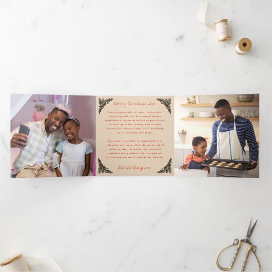 コラージホリデーフォトホリー 三つ折りカード (内部)