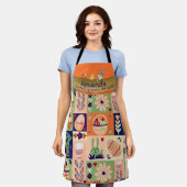 コラージュお洒落カラフルバニー エプロン (着用した状態)
