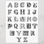 コラージュに使用するビンテージの装飾的な古い文字 (裏面)