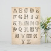 コラージュに使用するビンテージの装飾的な古い文字 (スタンド正面)