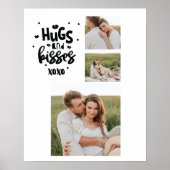 コラージュのカップルの写真とハグとキスフレーズの愛 ポスター (正面)