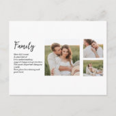 コラージュのカップルの写真とロマンチックな家族の贈り物 シーズンポストカード (正面)