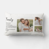 コラージュのカップルの写真とロマンチックな家族の贈り物 ランバークッション (正面)