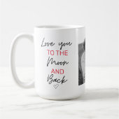 コラージュのカップルの写真とロマンチックな引用文を月に コーヒーマグカップ (左)