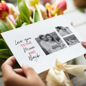 コラージュのカップルの写真とロマンチックな引用文を月に シーズンポストカード