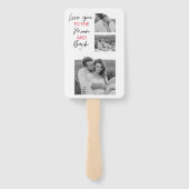 コラージュのカップルの写真とロマンチックな引用文を月に ハンドファン (裏面)