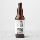コラージュのカップルの写真とロマンチックな引用文を月に ビールラベル (正面)