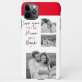 コラージュのカップルの写真とロマンチックな引用文を月に iPhoneケース (裏面)