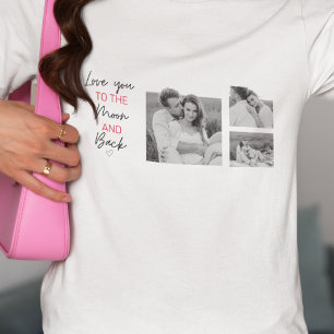 コラージュのカップルの写真とロマンチックな引用文を月に Tシャツ