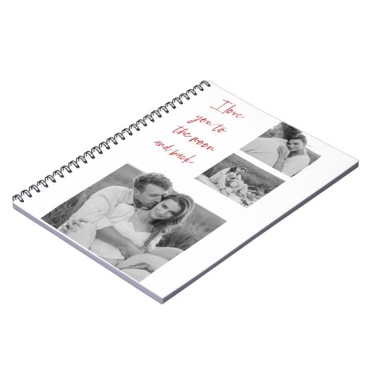 コラージュのカップルの写真とロマンチックな引用文愛あなたではない ノートブック (左側)