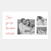 コラージュのカップルの写真とロマンチックな引用文愛You Rec 長方形シール (正面)