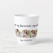 コラージュのカップルの写真と君は私の紅茶引用文 カフェラテマグ (正面)